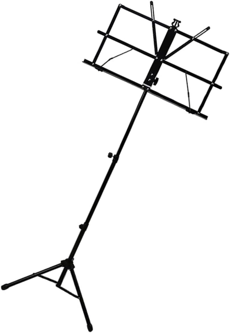 FAVOMOTO Folding Music Stand Portable Telescopic Desktop Holder Clip for Sheet Music Suitable for Guitar Violin and Guzheng Players Height