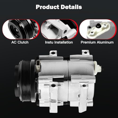 Image of cciyu Air Conditioning Compressor for Ford Taurus for Mercury Sable 3.0L | 2001-2007 Replaces AC Compressor for Car 6 Grooves FS10