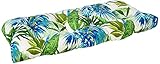 Pillow Perfect Tropic Botanical Indoor/Outdoor Tufted Wicker Loveseat Cushion, 1 Count, 19