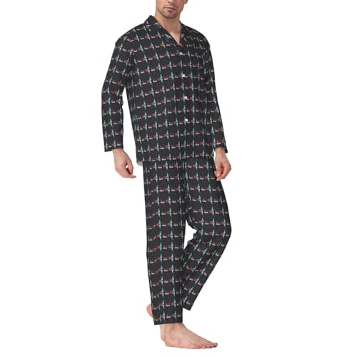 Pyjama homme deux pièces à manches longues imprimé flèches aux finitions premium