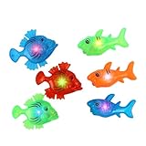 FIXOSHEE 5個 お風呂遊び用発光魚おもちゃ点 向け磁気釣りゲーム 軽量製 耐久 色認識促進 想像力育成 知育 家 公園 海辺対応