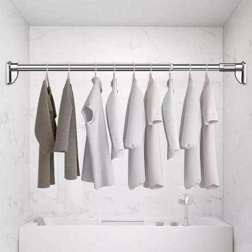 Barre de penderie réglable de 2,5 à 3,7 m sans perçage pour dressing