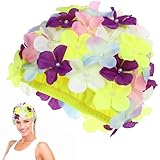Toyvian Schwimmkappe Damen GroßE GrößE, Badekappe Mit Blumenmuster für Damen Stylische Badekappe...