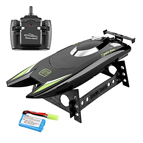 Bateau télécommandé électrique noir modèle RC de course pour adulte