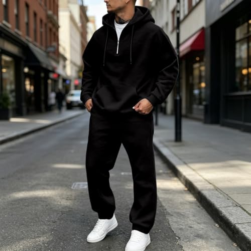 Mens Sweatsuits 2 Piece Outfit Oversized Ligh Weight Sport Jogging Sets - image 6