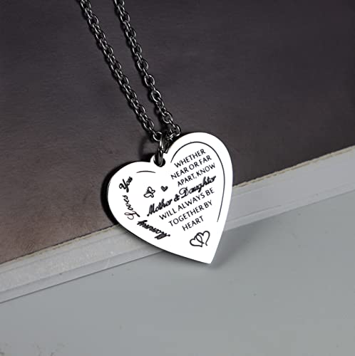 Fuqimanman2020 Heart Pendant Necklace To My Daughter from Mom Dad Inspirational Necklace Gift Never Forget That I Love You Forever Birthday Christmas Graduation Gifts2