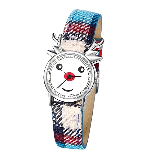 JewelryWe Reloj Alce Navidad, Relojes Niños Monos, Relojes Mujer, Relojes Cuarzo Analógicos, Correa Cuadros Arco Iris, Regalos Navidad, Plata JewelryWe Reloj Alce Navidad, Relojes Niños Monos, Relojes Mujer, Relojes Cuarzo Analógicos, Correa Cuadros Arco Iris, Regalos Navidad, Plata
