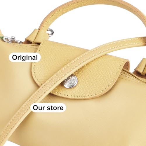 Image of Bag Leather Strap Replacement Crossbody Shoulder Straps for MINI Pouch, No Damage Conversion Kits Accessories (MINI-Wheat Yellow-S)