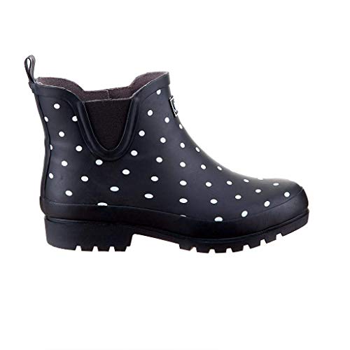Jileon Ankle Height Wide Calf Rain Boots - Specially Designed For Ladies with Wide Feet & Calves - Womens Ankle Rain Boots - Plus Size Boots Extra Wide Calf