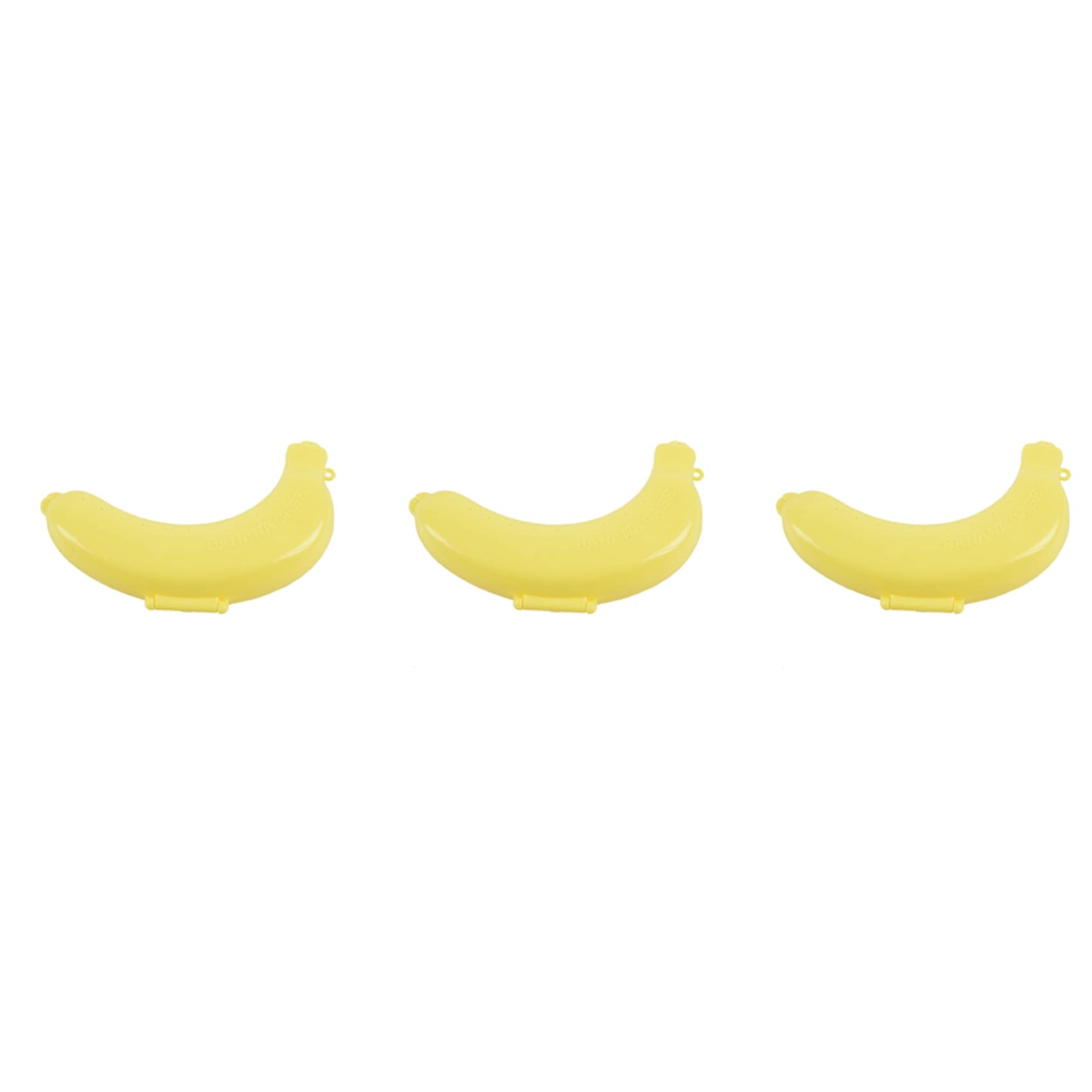 Hndhbfgrt 3X Banana Case Lunch Box Protector Container Holder Carrier Storage - Yellow