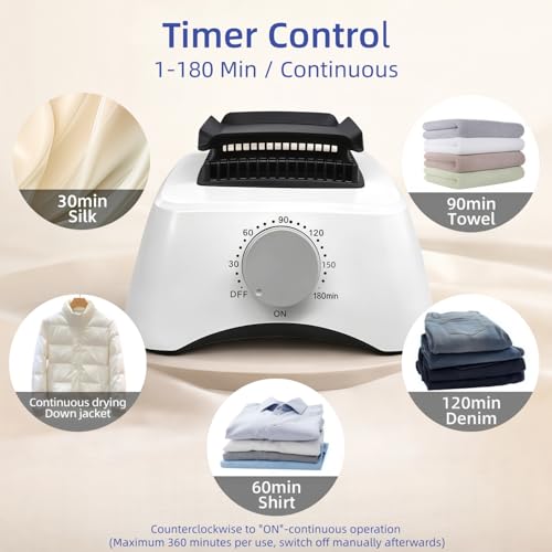 Electric Clothes Dryer, Heated Clothes Airer with Cover for Laundry Drying, 2-Tier 1000W Portable Clothes Dryer Stainless Steel Frame with Timer Energy-Efficient Indoor Home Quiet Operation UEMUSI - Image 5