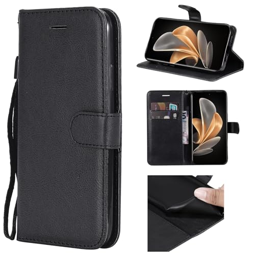 Kompatibel mit LG X Power2 Hüllen,Kompatibel mit LG X Power2 PU-Leder Kartenschlitz Magnetverschluss Flip Stand Wallet Handy Fall Black