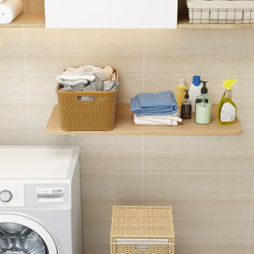 YJZXXLSH Wall Mounted Laundry Room Folding Table，Fold Down Desk for Small Spaces |Office|Study|Work Bench|Kitchen Dining Restaurant| Home Bar | Waterproof Easy to Install and Clean39.4×19.7" — view 3