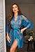 Avidlove Women's Lace Kimono Robe Babydoll Lingerie Mesh Nightgown S-5XL Peacock Blue