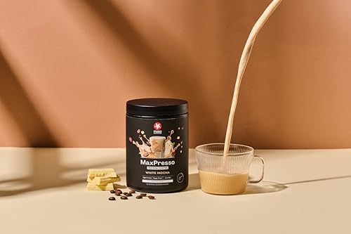 MaxiNutrition MaxPresso White Chocolate Mocha 300g, Protein Kaffee, Whey Coffee Pulver, 21g Eiweiß pro Portion, Zuckerfrei & fettarm, Warm & kalt genießbar