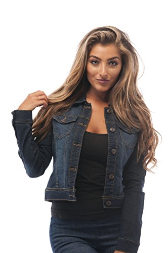 Hollywood Star Fashion Womens Basic Button Down Denim Jean Jacket