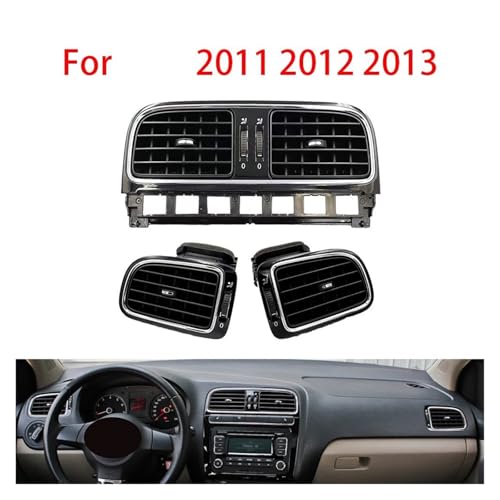 Bouche d'aération centrale pour VW Polo 2011-2013 grille de tableau de bord noir mat 6RD819704
