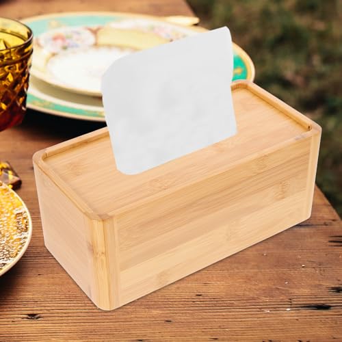 Boîte à mouchoirs en bambou robuste avec distributeur fluide