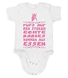  Artdiktat Baby Mädchen Organic Bodysuit - Strampler - Pups auf Den Storch - Echte Babies Kommen Aus Essen 53/60, Weiß
