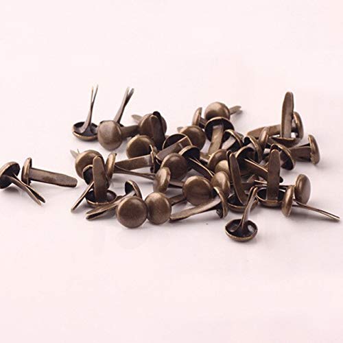 Zereff 100Pcs Mixed Color 5Mm Metal Round Brads Scrapbook Brads Paper Craft Decoration Embellishment Fastener DIY Metal Brads Crafts - (Color: 5 As Photo)