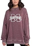 chicka-d NCAA Mississippi State Bulldogs Womens Campus Pullover, Merlot, Large, 449_TC_PL