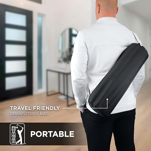 PGA Tour 8ft Deluxe Golf Putting Matte Indoor Golf Matte Mit Trainingsanleitung 6ft Putting-Bereich, Grün, Tragbare Tragetasche Inbegriffen Puttingmatte Golf Indoor