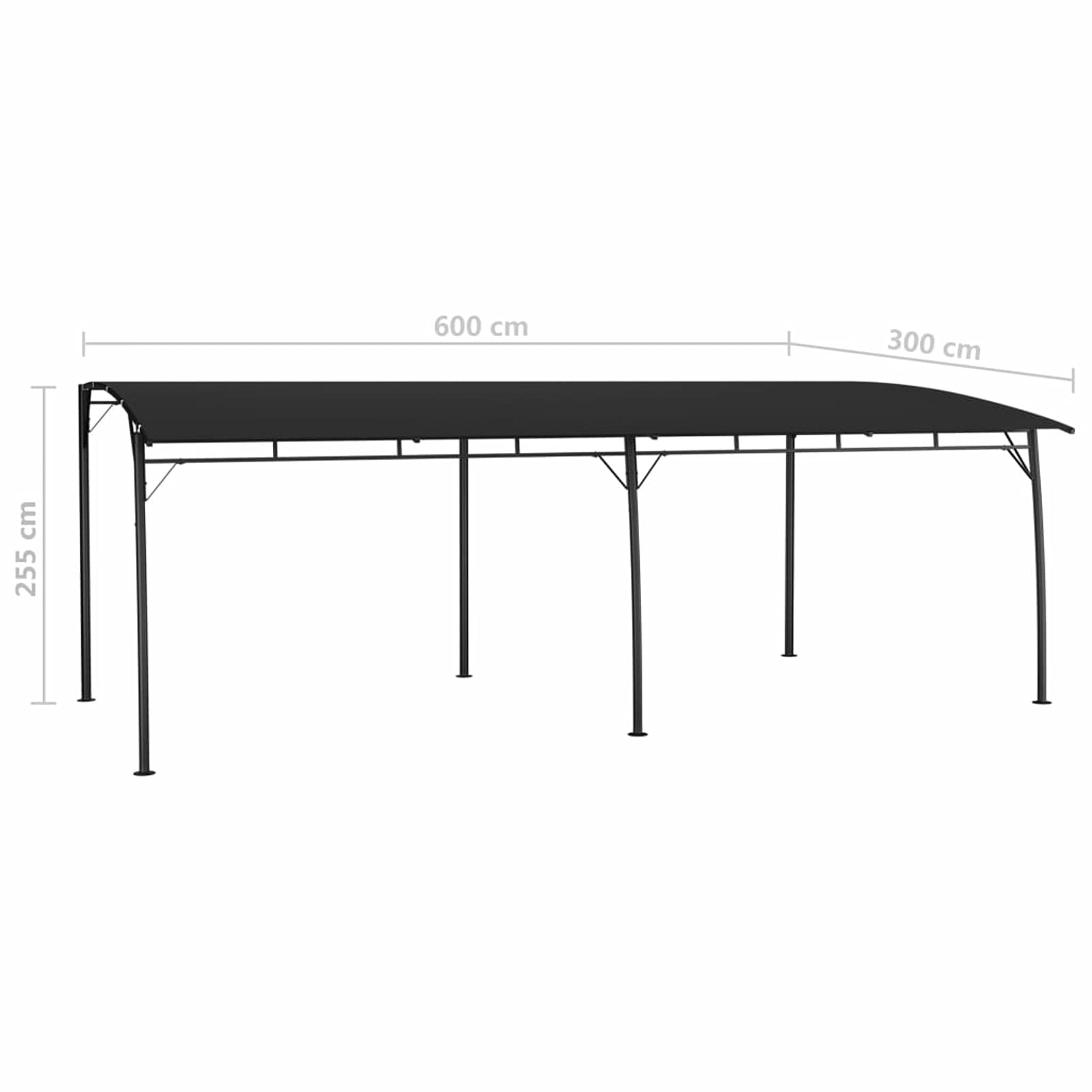 Homgoday Toldo parasol de jardín, pérgola biológica, cenador exterior resistente, pérgola de jardín, cortinas para pérgola exterior, toldo para jardín, 6 x 3 x 2,55 m, antracita
