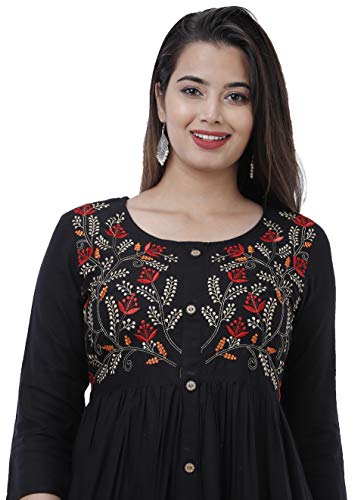 Image of DMP FASHION Women' s Rayon Classy Embroidery Work Flared Kurta