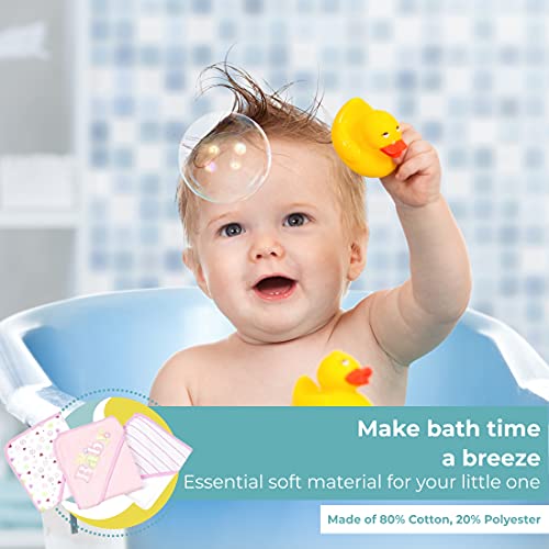 Image of Spasilk Bath Hooded Towels & Washcloths Set for Babies, 23-Piece Gift Set, Pink