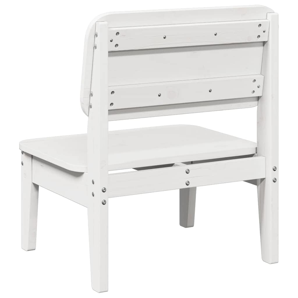 2er Set Gartenstühle Weiss 60x52,5x72 Kiefer Massivholz Modernes Design Robust und Langlebig platzsparend für Balkon Terrasse und Camping