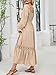CUPSHE Women's Maternity Maxi Dresses Square Neck Smocked Baby Shower Long Sleeve Ruffled Fashion Casual Fall Pregnancy Dress Beige, L