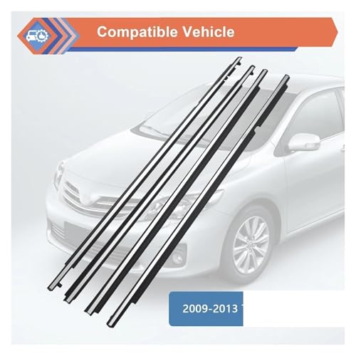 Burletes automotrices cromados para Toyota Corolla 2009-2012, molduras de puertas (4 piezas) 4