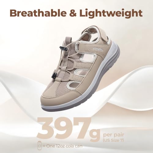 Image of FitVille Womens Wide Orthopedic Sandals, Lightweight Flat Sandals for Women with Arch Support, Adjustable Strap for Swollen Feet|Plantar Fasciitis