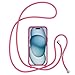 ZTOFERA Crossbody Case for iPhone 15 Pro with Lanyard Strap Adjustable Rope, Liquid Silicone Soft Cover for iPhone 15 Pro 6.1 inch-Hot Pink