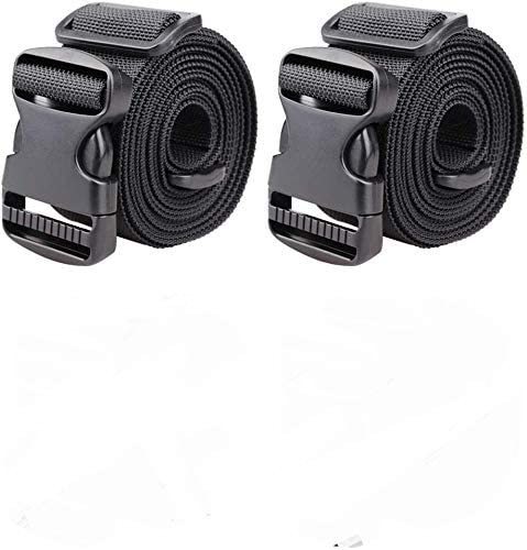 MILLETS 9.5ft Tie Down Straps, Heavy Duty Lashing Straps up to 600lbs，Adjustable Cam Buckle Tie-Down Straps for Motorcycle, Cargo, Trucks,Trailer,Luggage- Black 2 Pack-image-1