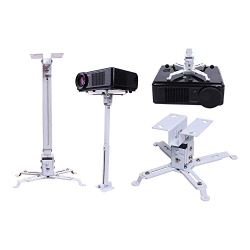 Image of Adjustable Projector Ceiling Mount Stand | 2 Feet to 3 Feet (24 Inch to 36 Inch) Extendable Bracket | Universal Tilt, Swivel & Rotate Wall /Ceiling Projector Mount | Heavy‑Duty Metal Frame