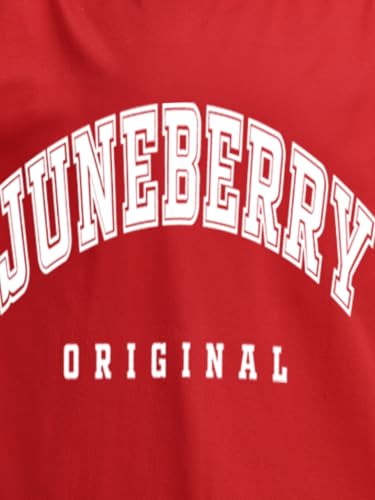 Image of JUNEBERRY Pure Cotton Oversized Drop Shoulder Brand Logo Typography Print Round-Neck Baggy Fit T-Shirt for Women (Available in Navy, Green & Pink Colors)