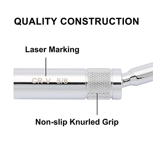 Mayouko 6Pcs 3/8"Drive Thin Wall Magnetic Swivel Spark Plug Socket, 12 Point, 1Mm Thin Wall, 14Mm, 9/16", 5/8", 13/16" #TOP3