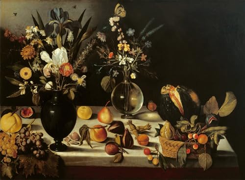 Peinture murale une dame au marché poissons d'Anvers Adriaen Van Utrecht affiche toile 60x90
