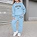 Girls Clothes 2 Piece Fashion Fall Outfits Oversize Pullover Sweatshirt and Sweatpant Sweatsuit Sets with Pockets Sky Blue