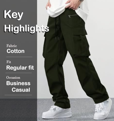 Image of TAGDO Men's Casual Techwear Drawstring Cargo Pants Hiphop Baggy Pants (2024)