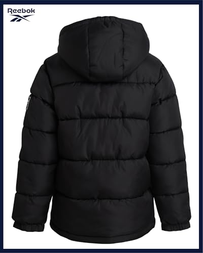 Image of Reebok Boys Heavyweight Puffer Jacket, Wind & Water Resistant Hooded Coat