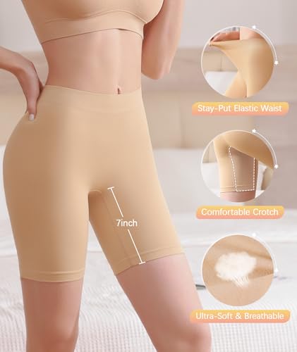 BESTENA Slip Shorts for Under Dresses Seamless Smooth Workout Yoga Bike Shorts for Women4