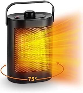 Electric Heater, IVESION PTC Ceramic Portable Fan Heater with Overheating & Tip-Over Protection, 75° Oscillating Energy Efficient Electric Heater for Home, Office, Study, Bedroom