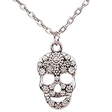Yaizlind Embossed Ghost Skull Shape Chain Pendant Necklace Clothes for Women