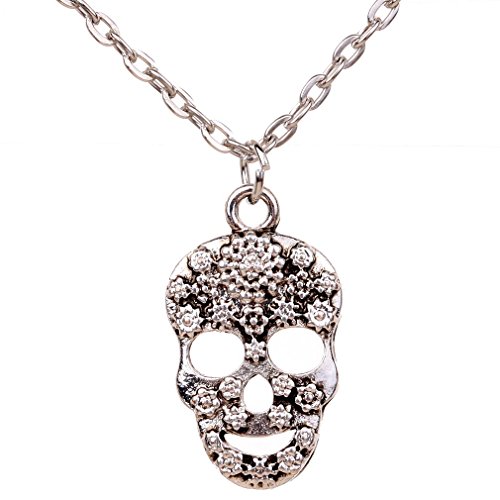 YAZILIND Yaizlind Embossed Ghost Skull Shape Chain Pendant Necklace Clothes for Women