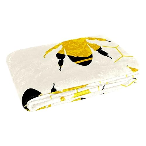 Couverture douce bourdons et miel jeté de canapé chaud et doux