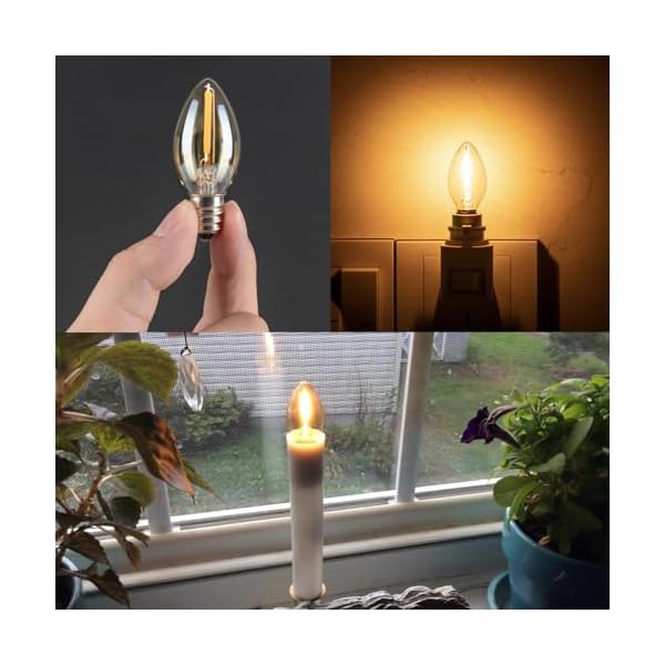 C7 led bulb 05w nightlight candle bulb amber glow 5w incandescent replacements e12 candelabra base led filament night bulb ultra warm white 2200k decorative string edison lamp pack of 5  urban country home decor