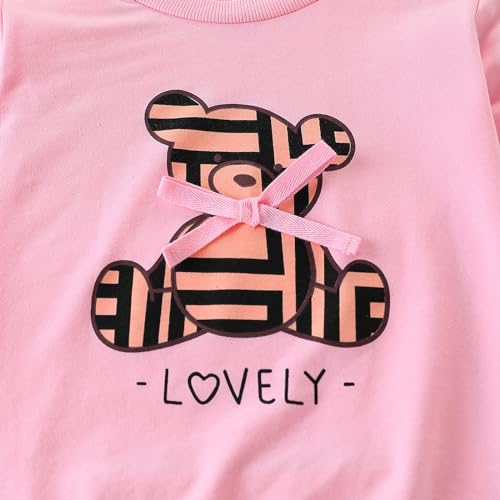Image of Tween Girl's Letter Print Top + Jogger Pants 2 Piece Casual Outfit Set Kids Fall Clothing, Sizes 6-14 Years