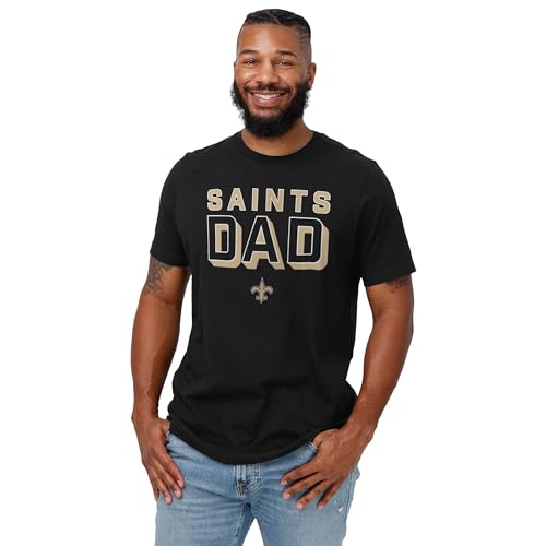 FOCO New Orleans Saints NFL Mens Team Dad Standard T-Shirt - Black - L